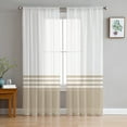 Blue Stripes Texture Tulle Curtains for Living Room Bedroom Voile