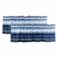 thumbnail image 1 of Blue Stripes Valances for Windows, Decorative Rod Pocket Window Valance Curtains, Watercolor Vintage Abstract Gradient Mottled Short Curtain Drapes for Kitchen/Living Room, 2 Panels, 42" W x 12" L, 1 of 8