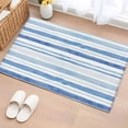 thumbnail image 1 of Blue Stripes Washable Small Entryway Area Rugs 2'x3', Abstract Watercolor Gradient Blue White Stripes Low Pile Throw Rug Non-Slip Sturdy Edge Binding Carpet for Front Door Floor Room Entry, 1 of 9