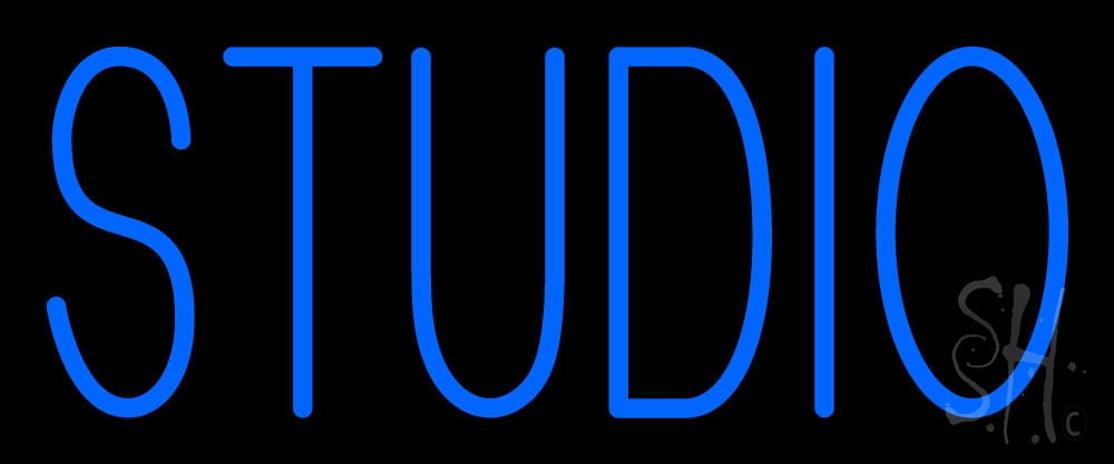 Blue Studio LED Neon Sign 10 x 24 - inches, Clear Edge Cut Acrylic ...
