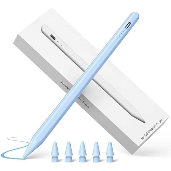 Blue Stylus Pen for iPad,35 Mins Fast Charging for Apple iPad Pencil,Palm Rejection, Tilt Sensitivity, Work for 2018-2023 Apple iPad Pro 11/12.9 inch,iPad 6-10, iPad Air 3/4/5, iPad Mini 5/6