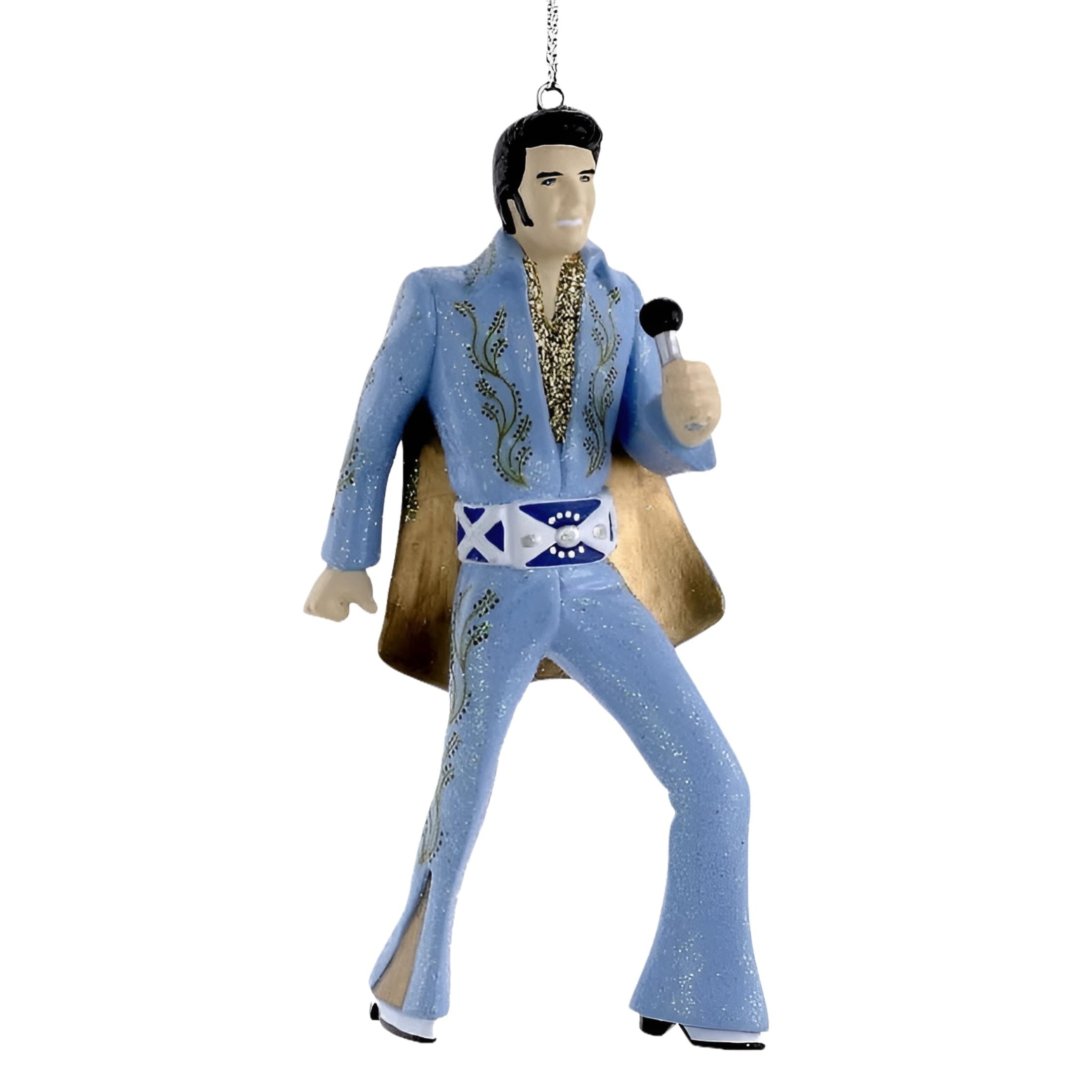 Blue Suit Elvis Presley with Microphone Christmas Tree Ornament ...