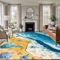 thumbnail image 1 of Blue Summer Beach Area Rugs 5'x7', Washable Small Throw Rugs for Laundry Room Playroom, Coastal Sea Turtle Nautical Ocean Indoor Outdoor Rug Non-Slip Low Pile Carpet Runner Reversible Floor Mats, 1 of 8