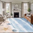 thumbnail image 1 of Blue Summer Beach Area Rugs 5'x7', Washable Small Throw Rugs for Laundry Room Playroom, Coastal Waves Ocean Starfish Conch Indoor Outdoor Rug Non-Slip Low Pile Carpet Runner Reversible Floor Mats, 1 of 8