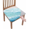 thumbnail image 1 of Blue Summer Beach Chair Seat Covers for Dinning Room 6 Pack, Comfortable Stretch Chair Slipcovers Cushion Protector for Banquet Kitchen Coastal Nautical Ocean Seaside, 1 of 6