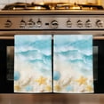 thumbnail image 1 of Blue Summer Beach Kitchen Towels Set of 3, Coastal Starfish Shell Nautical Ocean Absorbent Dish Towels for Kitchen, Microfiber Hand Towel, Quick Drying Tea Towel for Cleaning Decorative Dishcloths, 1 of 7