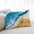 thumbnail image 1 of Blue Summer Beach Throw Pillow Covers, Coastal Starfish Nautical Ocean Soft Breathable Pillow Cases with Invisible Zipper for Sleeping, Small Pillowcases for Couch Bed Sofa Chair 16x24 Inches, 1 of 9