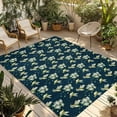 thumbnail image 1 of Blue Summer Botanical Outdoor Rug 6x9 Ft - Reversible Patio Rug Outdoor Camping Rugs, Green Spring Floral Birds Farmhouse Indoor Outdoor Area Rugs, Non-Slip Outdoor Carpet Runner for Deck/Porch, 1 of 8