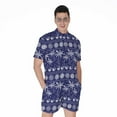 thumbnail image 1 of Blue Summer Coconut Pattern Short Sleeve Men'S Rompers, Aloha Tropical Hawaiian Casual Summer Jumpsuits Outfit, 1 of 4