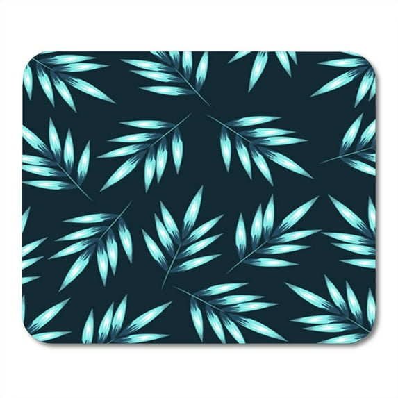 Blue Summer Pattern Palm Leaves Exotic Tropical Jungle Vintage Mousepad Mouse Pad Mouse Mat 9x10 inch