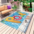 thumbnail image 1 of Blue Summer Pool Outdoor Rug 4x6 Ft, Non Slip Washable Area Rug, Watermelon Swimming Ring Slippers Patio Rugs Carpet Runner, Large Floor Mat for Indoor/Outdoor Deck Porch Camping, 1 of 8