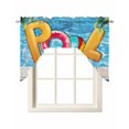 thumbnail image 1 of Blue Summer Pool Swag Valances for Windows, Small Curtains Drapes, Watermelon Swimming Ring Slippers Kitchen Window Curtains Over Sink Rod Pocket Window Treatment Valance for Bedroom/Bathroom 56"x36", 1 of 5