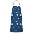 thumbnail image 1 of Blue Sun Moon Cloud Pattern Apron-Garden Aprons for Women with Pockets-Cotton Linen Waterproof Kitchen Cooking Gardening Aprons Adjustable for Kitchen,Cooking,BBQ and Salon 33x27 Inch, 1 of 7