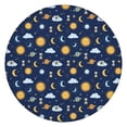 thumbnail image 1 of Blue Sun Moon Cloud Planet Eye Hourglass Pattern Round Fitted Tablecloth with Elastic Edge,Dining Table Cover Waterproof,Outdoor Round Tablecloth for Camping,Dining,Indoor and Outdoor, 1 of 1