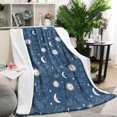 thumbnail image 1 of Blue Sun Moon Cloud Planet Eye Star Pattern Blanket,Comfortable Soft Lamb Wool Throw Blanket,All Season,Warm Lightweight Blankets for Sofa Bed Couch Living Room Chair,50"x60", 1 of 4