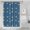 thumbnail image 1 of Blue Sun Moon Cloud Star Pattern Shower Curtain 72"x72" ,Bathroom Decorative Shower Curtains Set with 12 Hooks,Modern Waterproof Washable Shower Curtain, 1 of 6