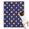 thumbnail image 1 of Blue Sun Moon Constellation Pattern Blanket,Comfortable Soft Lamb Wool Throw Blanket,All Season,Warm Lightweight Blankets for Sofa Bed Couch Living Room Chair,30"x40", 1 of 4