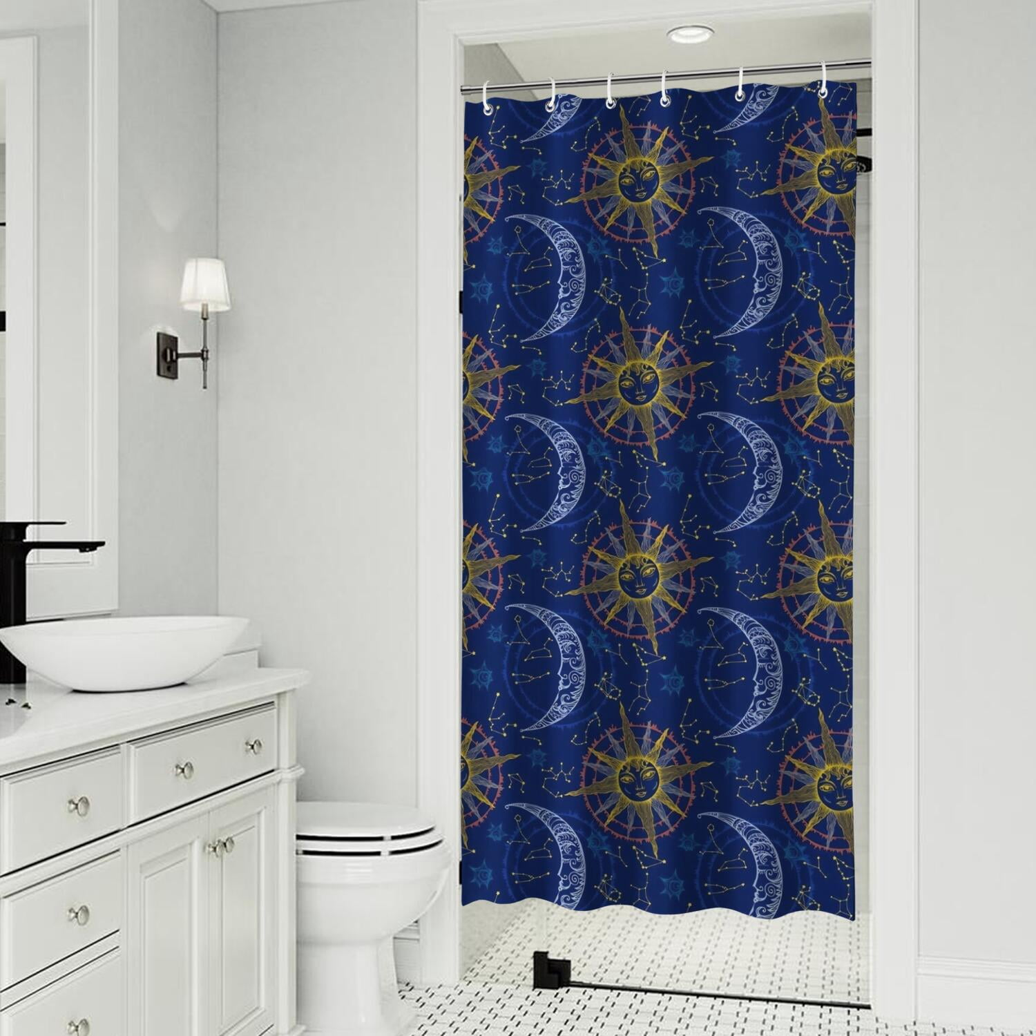 Sun Cute Pattern Print Bathroom Shower Curtain