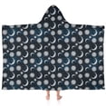 thumbnail image 1 of Blue Sun Moon Pattern Hooded Bath Towel，60"x35" for Ages 3 To 12 Kids, Quick Dry Lightweight Soft Microfiber Hood Beach Towel Cover Up for Kids, 1 of 7