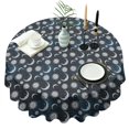 thumbnail image 1 of Blue Sun Moon Pattern Round Tablecloth 60"x60",Wrinkle Wipeable Table Cloth for Kitchen Dining Room Picnic Patio Party, 1 of 6