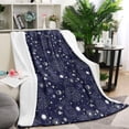 thumbnail image 1 of Blue Sun Star Cloud Pattern Blanket,Comfortable Soft Lamb Wool Throw Blanket,All Season,Warm Lightweight Blankets for Sofa Bed Couch Living Room Chair,60"x80", 1 of 4