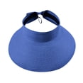 thumbnail image 1 of Blue Sun Visor Hats for Women Cotton Wide Brim UV Protection Sun Visor Hats, UPF50+ Lightweight Foldable Ponytail Sports Cap One Size, 1 of 2