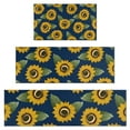 thumbnail image 1 of Blue Sunflower Leaf Pattern Kitchen Rugs Sets Of 3,Kitchen Runner Rugs Non Skid Washable,Decorative Kitchen Floor Mats for Kitchen,Sink,Laundry,17"x30"+ 17"x47" + 17"x59", 1 of 6