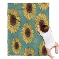thumbnail image 1 of Blue Sunflower Pattern Blanket,Comfortable Soft Flannel Throw Blanket,All Season,Warm Lightweight Blankets for Sofa Bed Couch Living Room Chair,30"x40", 1 of 4