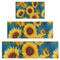 thumbnail image 1 of Blue Sunflower Pattern Kitchen Rugs Sets Of 3,Kitchen Runner Rugs Non Skid Washable,Decorative Kitchen Floor Mats for Kitchen,Sink,Laundry,17"x30"+ 17"x47" + 17"x59", 1 of 6