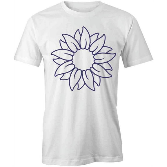 Blue Sunflower T-Shirt | Pretty Flowers White Tee Gift