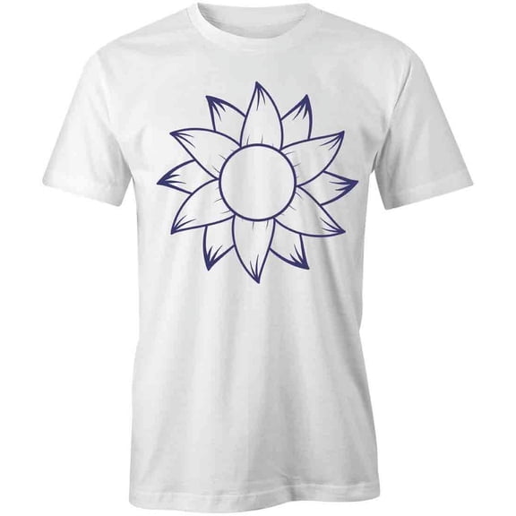 Blue Sunflower T-Shirt | Pretty Flowers White Tee Gift