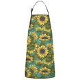 thumbnail image 1 of Blue Sunflower Vine Leaf Pattern Apron-Garden Aprons for Women with Pockets-Cotton Linen Waterproof Kitchen Cooking Gardening Aprons Adjustable for Kitchen,Cooking,BBQ and Salon 33x27 Inch, 1 of 7
