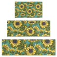thumbnail image 1 of Blue Sunflower Vine Leaf Pattern Kitchen Rugs Sets Of 3,Kitchen Runner Rugs Non Skid Washable,Decorative Kitchen Floor Mats for Kitchen,Sink,Laundry,17"x30"+ 17"x47" + 17"x59", 1 of 6