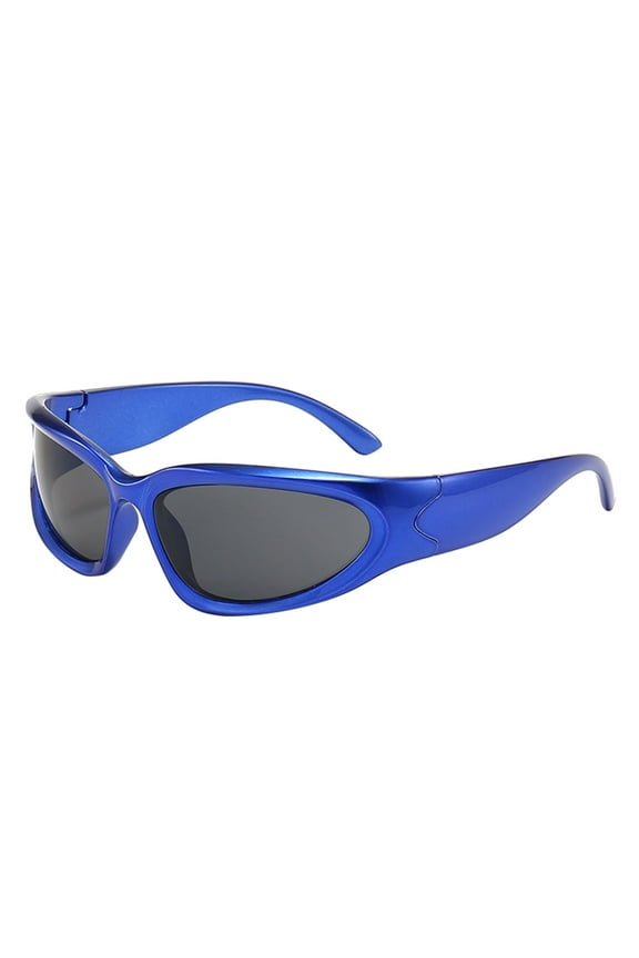 Blue Sunglasses Womens, Sunglasses Men, Sunglasses Wrap Around Frame for Unisex Vintage Colorful Rectangle Gafas Mirrored Lens Cycling Sunglasses Women