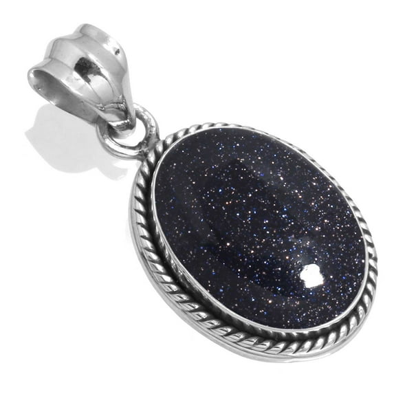 Blue Sunstone Women Jewelry 925 Sterling Silver Pendant