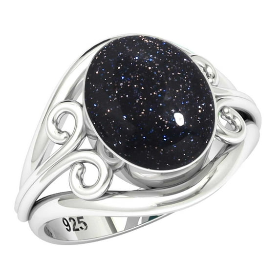 Blue Sunstone Women Jewelry 925 Sterling Silver Ring
