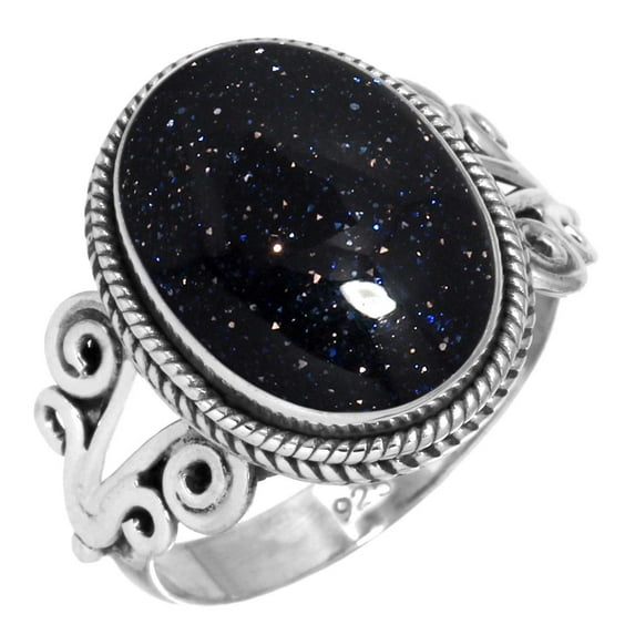 Blue Sunstone Women Jewelry 925 Sterling Silver Ring