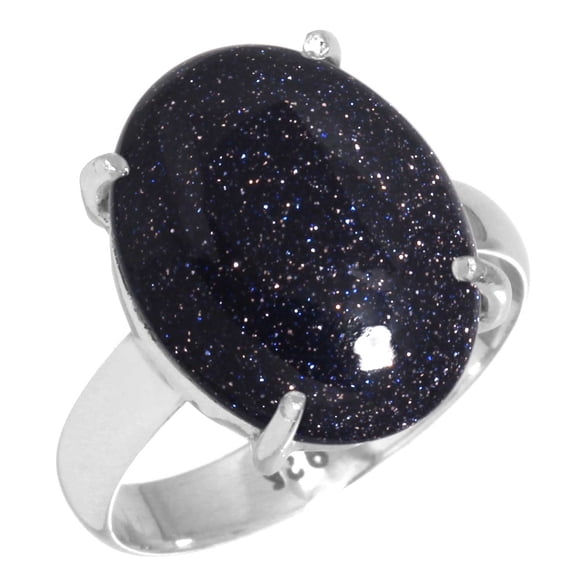 Blue Sunstone Women Jewelry 925 Sterling Silver Ring
