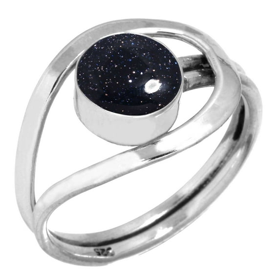 Blue Sunstone Women Jewelry 925 Sterling Silver Ring