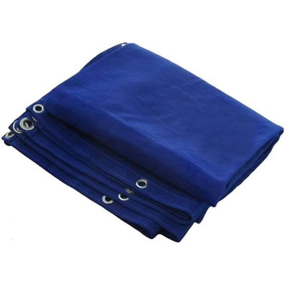 Blue Super Heavy Duty Mesh Tarp Net Sail Sun Shade Awning and Fence Screen Patio and Canopy Cover 6' x 10' Finished Size (5'.6 x 9'.6)