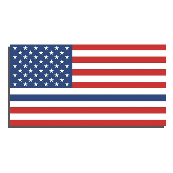 Blue Support Police USA American Thin Colored Flag Car Decal Sticker 2'' inches ModelHJ90553