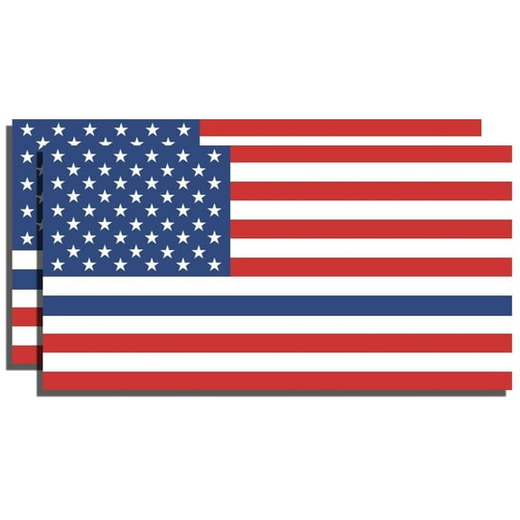Blue Support Police USA American Thin Colored Flag Car Decal Sticker 3'' inches ModelHJ90 MOdel-33848