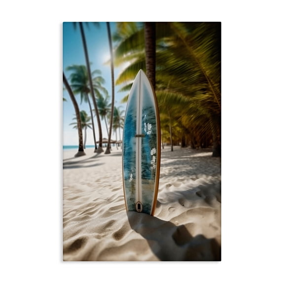 Stupell Industries Blue Surfboard Coastal Blur Canvas Wall Art, design by LSR Design Studio, 36 x 24