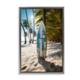 thumbnail image 1 of Stupell Industries Blue Surfboard Coastal Blur Gray Framed Floater Canvas Wall Art, design by LSR Design Studio, 25 x 17, 1 of 9