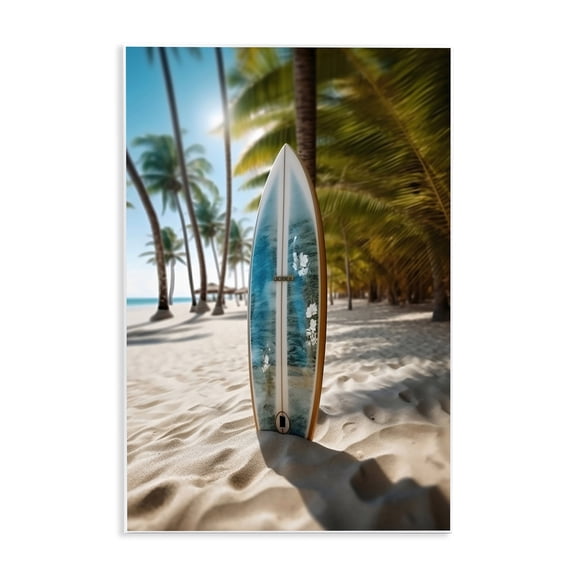 Stupell Industries Blue Surfboard Coastal Blur Wall Plaque Art, design by LSR Design Studio, 19 x 13