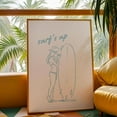 thumbnail image 1 of Blue Surfs Up Cowgirl Wall Art Print Coastal Western Aesthetic Dorm Decor Minimalist Beachy Surf Print Trendy Art Prints Home Decor #684, Stretched Canvas Size 12x18, 1 of 4