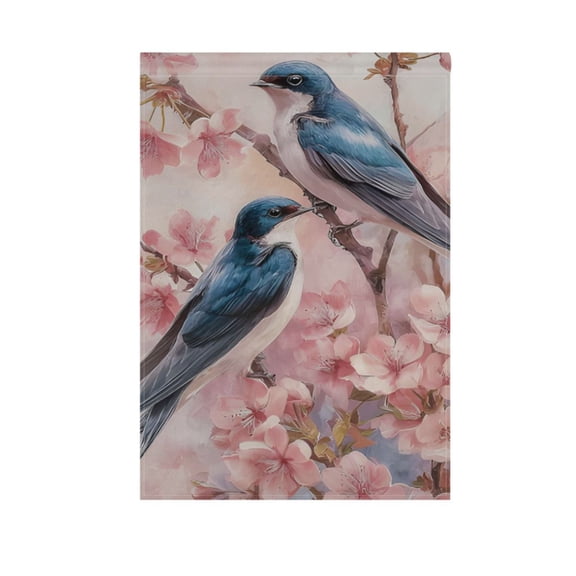 Blue Swallows Garden Flag Double Sided 12 x 18/28 x 40 Inch Yard Flag Home Outdoor Yard Patio Lawn Decor