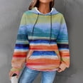 thumbnail image 1 of Blue Sweaters for Women's Cute Oil Painting Gradient Hoodie Drawstring Pullover Sweatshirt Fashionable Casual Sweater Comfortable Spring and Autumn Clothing Womens Fall Fashion 2025, 1 of 6