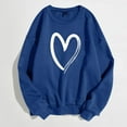 thumbnail image 1 of Blue Sweatshirt for Women Fashion Women's Warm Sweatshirt Casual Long Sleeve O Neck Soft Love Heart Printed Shirt Ladies Winter Sweatshirts Tops Women Fall Clothes, 1 of 5