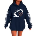 thumbnail image 1 of Blue Sweatshirt for Women Football Sweatshirt Women Graphic Print Long Sleeve Sweatshirt Casual Funny Pullover Tops Women Fall Clothes, 1 of 3